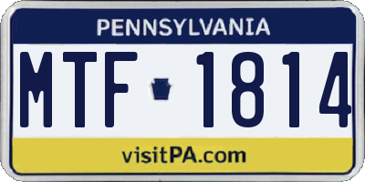 PA license plate MTF1814