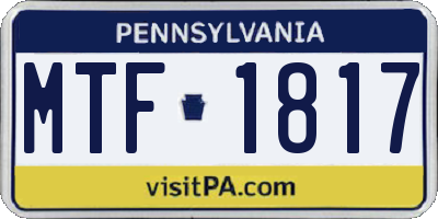 PA license plate MTF1817