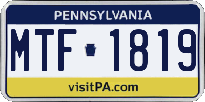PA license plate MTF1819