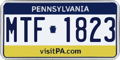 PA license plate MTF1823