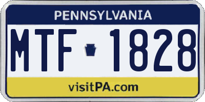 PA license plate MTF1828
