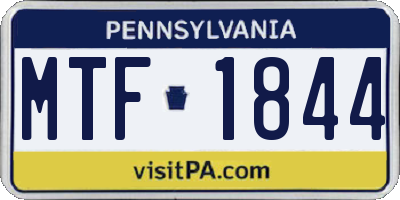 PA license plate MTF1844