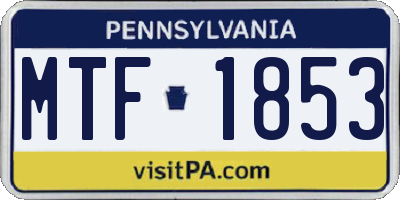 PA license plate MTF1853