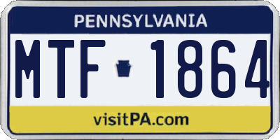 PA license plate MTF1864
