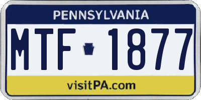 PA license plate MTF1877