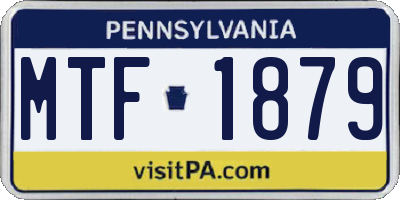 PA license plate MTF1879