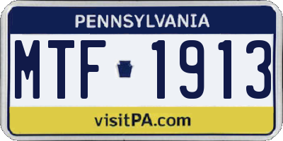 PA license plate MTF1913
