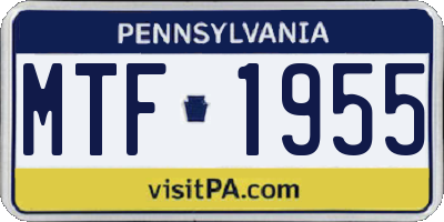PA license plate MTF1955