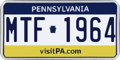 PA license plate MTF1964