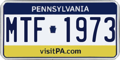 PA license plate MTF1973