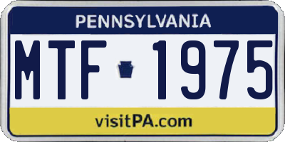 PA license plate MTF1975