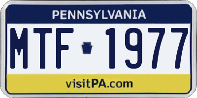 PA license plate MTF1977