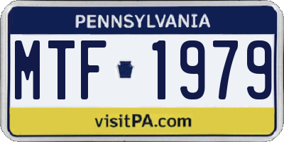 PA license plate MTF1979