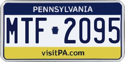 PA license plate MTF2095