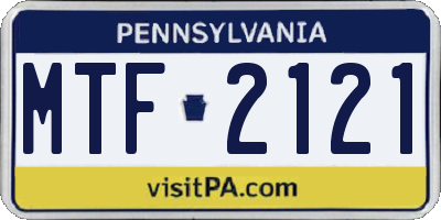 PA license plate MTF2121