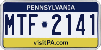 PA license plate MTF2141