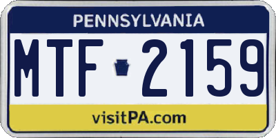 PA license plate MTF2159