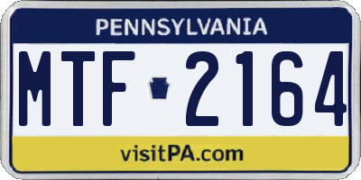 PA license plate MTF2164
