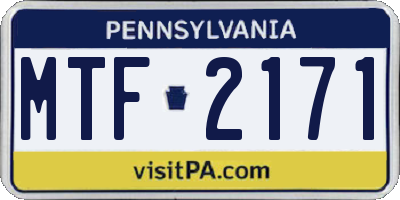 PA license plate MTF2171