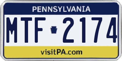PA license plate MTF2174