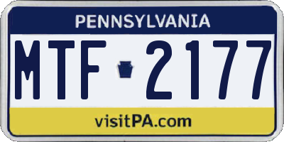 PA license plate MTF2177