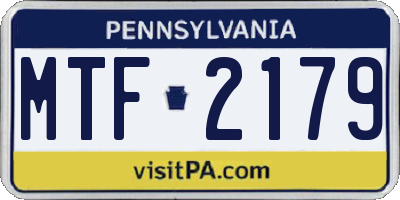 PA license plate MTF2179