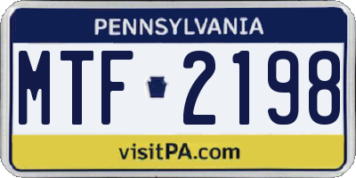 PA license plate MTF2198