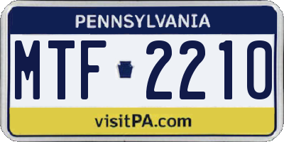PA license plate MTF2210