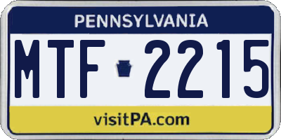 PA license plate MTF2215