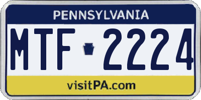PA license plate MTF2224