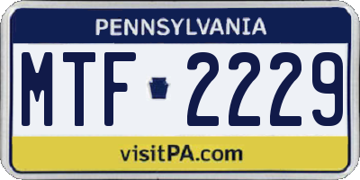 PA license plate MTF2229