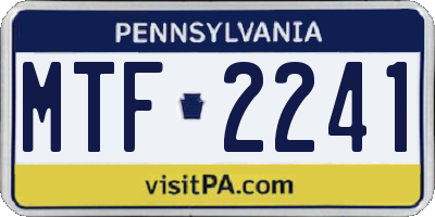 PA license plate MTF2241