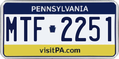 PA license plate MTF2251