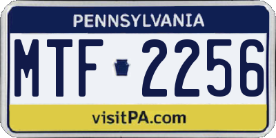 PA license plate MTF2256