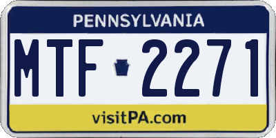 PA license plate MTF2271