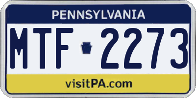 PA license plate MTF2273