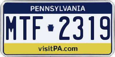 PA license plate MTF2319