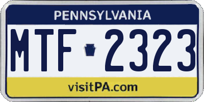 PA license plate MTF2323
