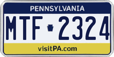 PA license plate MTF2324
