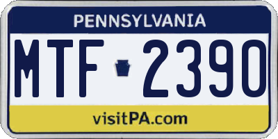 PA license plate MTF2390
