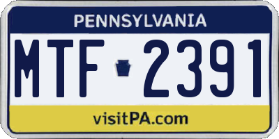 PA license plate MTF2391