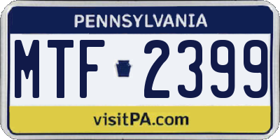 PA license plate MTF2399