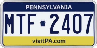 PA license plate MTF2407