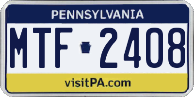 PA license plate MTF2408