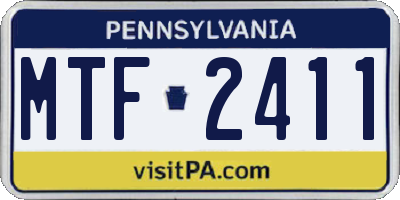PA license plate MTF2411