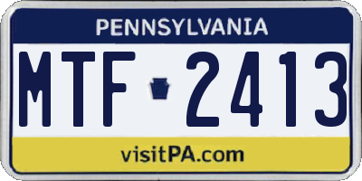 PA license plate MTF2413