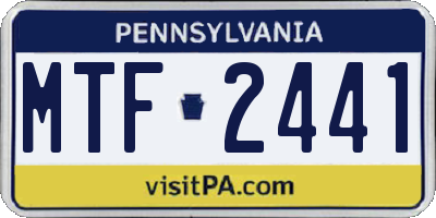 PA license plate MTF2441
