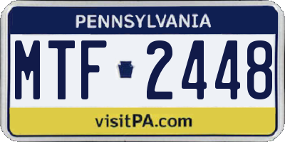 PA license plate MTF2448