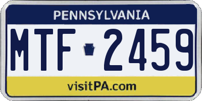 PA license plate MTF2459