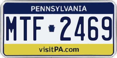 PA license plate MTF2469